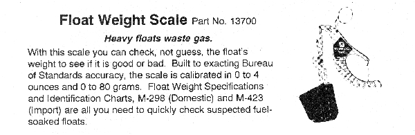Carburetor Float Weight S
